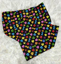 Black Conversation Hearts Valentine Scrunchie Pet Bandana