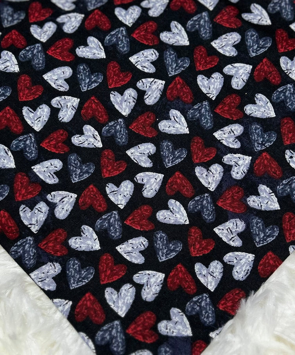 Black Chalk Hearts Valentine Scrunchie Pet Bandana