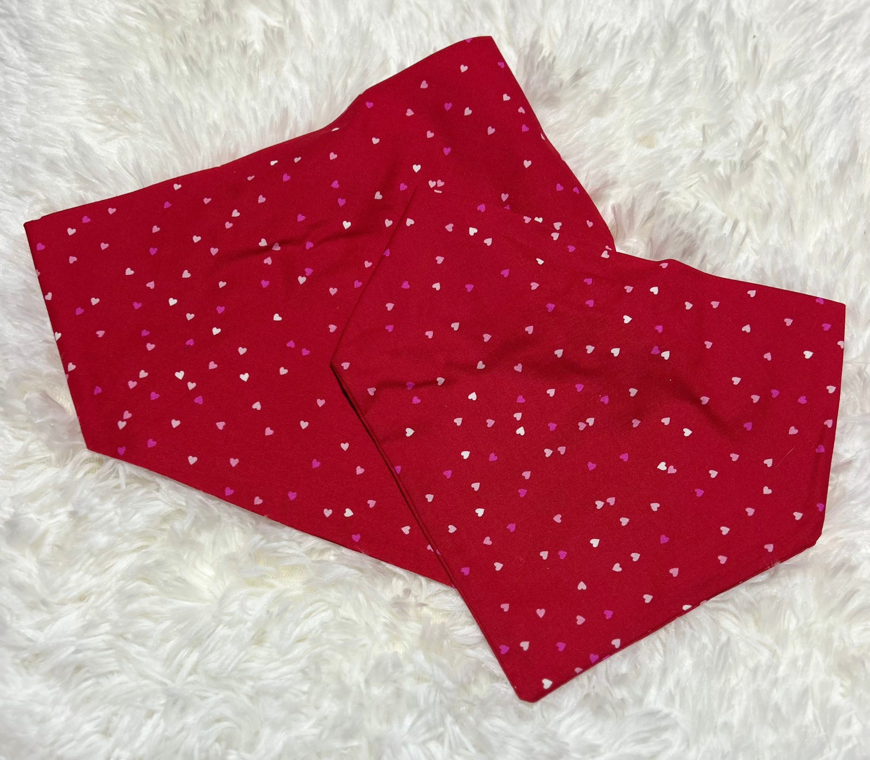 Red with Tiny Hearts Valentine Scrunchie Pet Bandana
