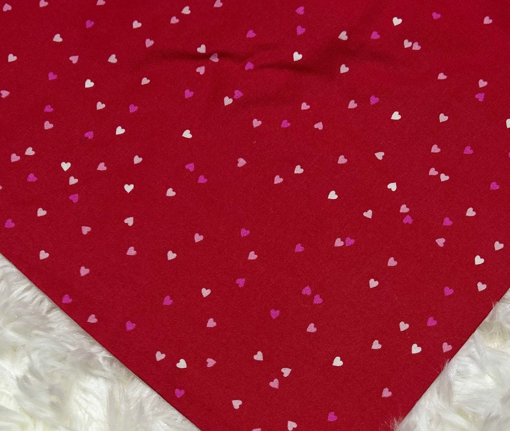 Red with Tiny Hearts Valentine Scrunchie Pet Bandana