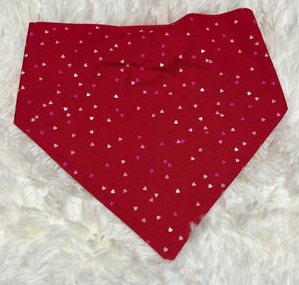 Red with Tiny Hearts Valentine Scrunchie Pet Bandana