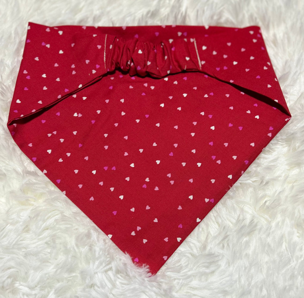 Red with Tiny Hearts Valentine Scrunchie Pet Bandana