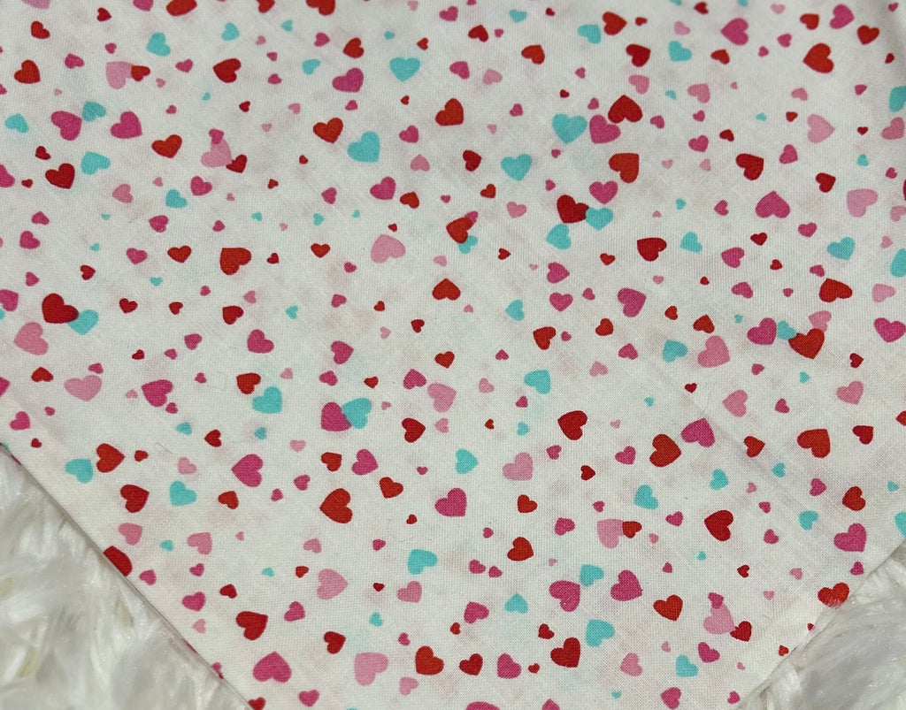White with Tiny Hearts Valentine Scrunchie Pet Bandana