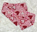 Pink/Red Hearts Outlined Valentine Scrunchie Pet Bandana