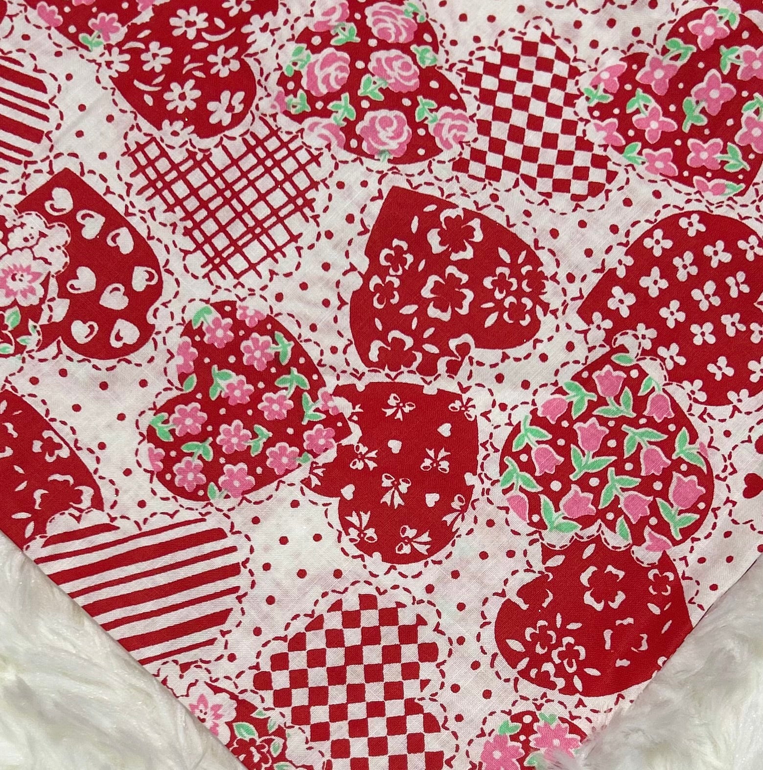 Busy Hearts Valentine Scrunchie Pet Bandana