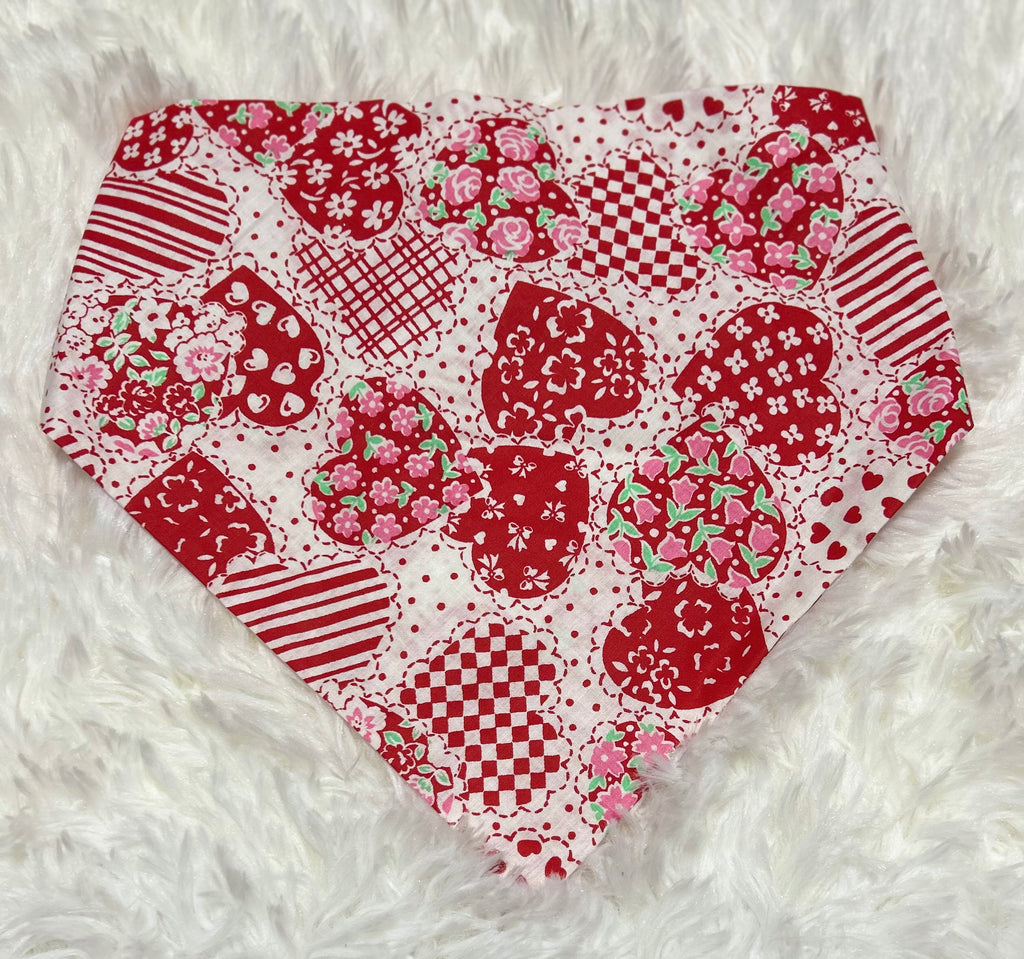 Busy Hearts Valentine Scrunchie Pet Bandana