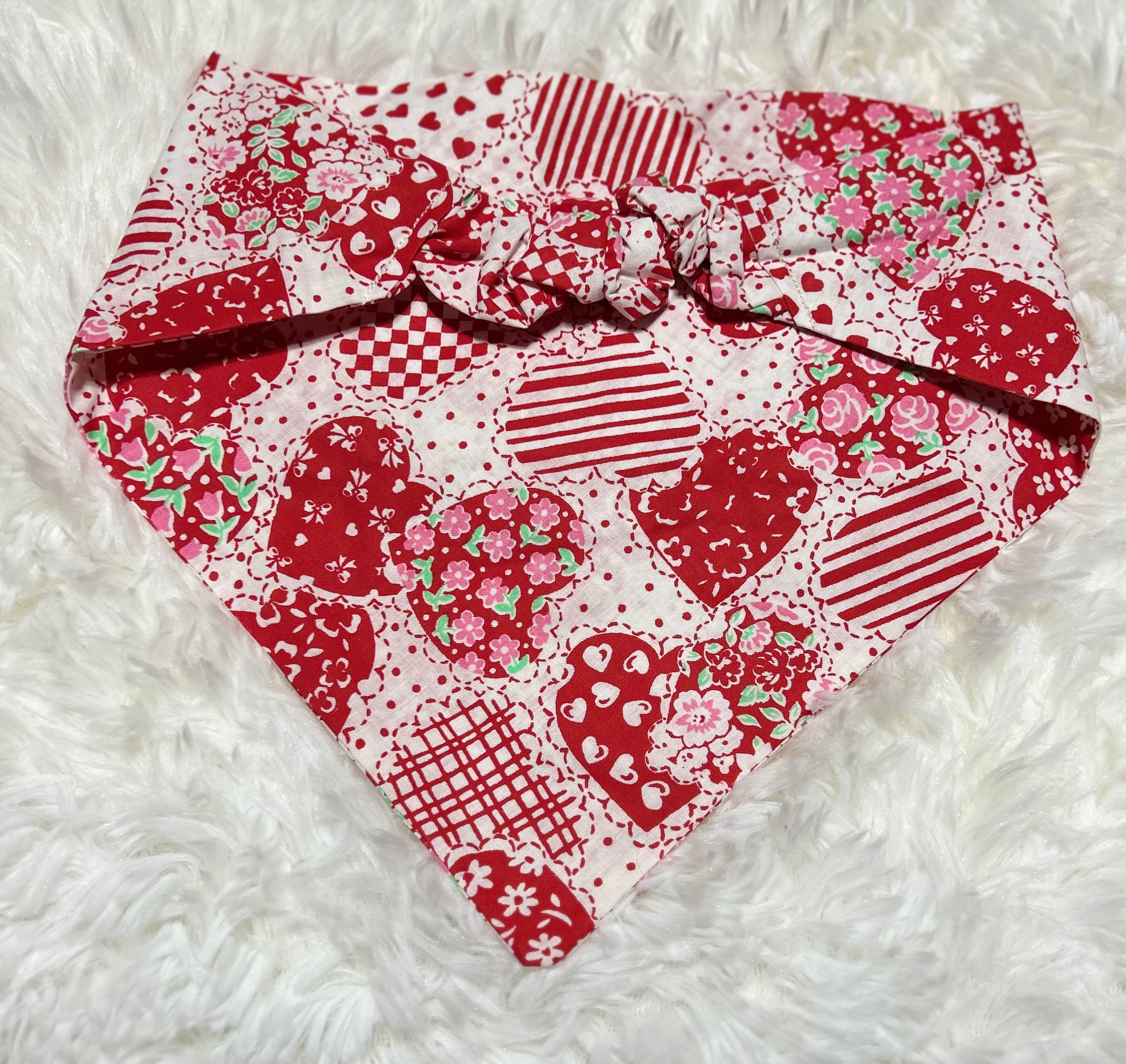 Busy Hearts Valentine Scrunchie Pet Bandana