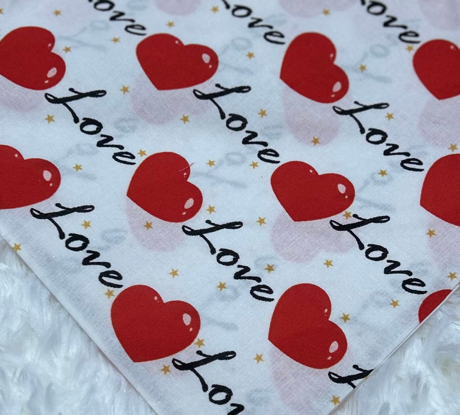 Love Hearts Valentine Scrunchie Pet Bandana