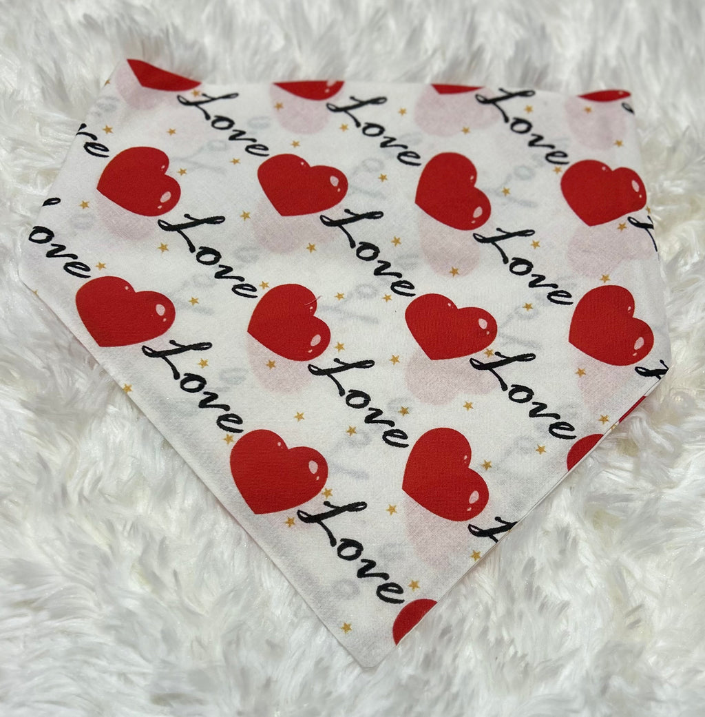 Love Hearts Valentine Scrunchie Pet Bandana