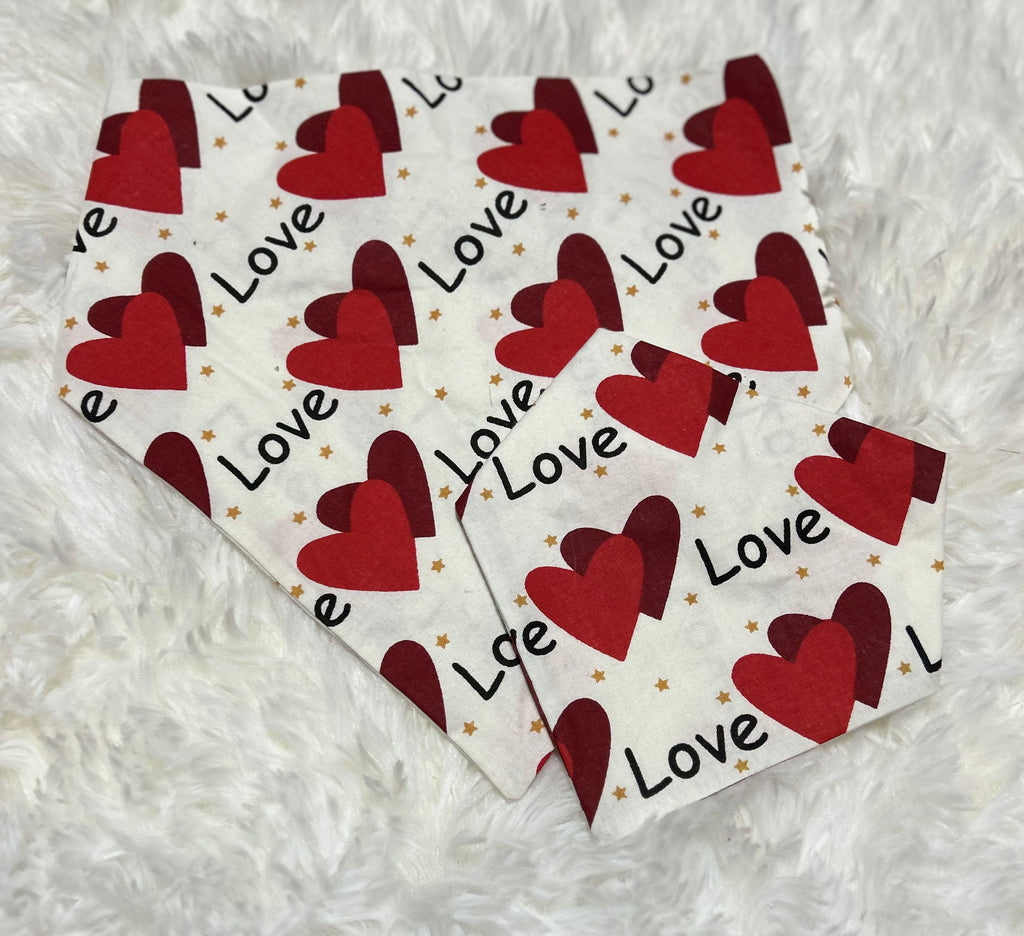 Love Double Hearts Valentine Scrunchie Pet Bandana