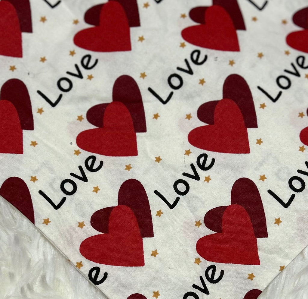 Love Double Hearts Valentine Scrunchie Pet Bandana