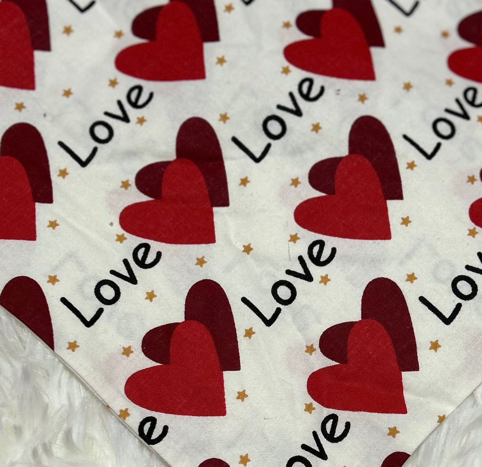 Love Double Hearts Valentine Scrunchie Pet Bandana