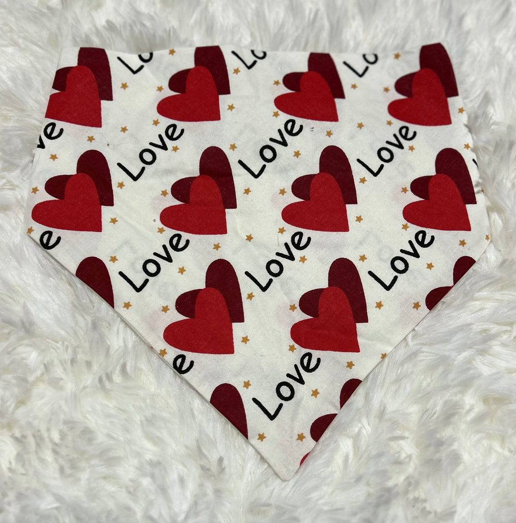 Love Double Hearts Valentine Scrunchie Pet Bandana