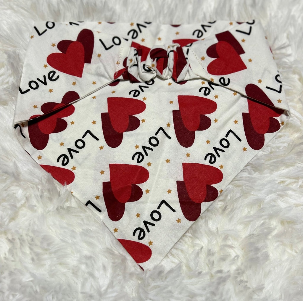 Love Double Hearts Valentine Scrunchie Pet Bandana