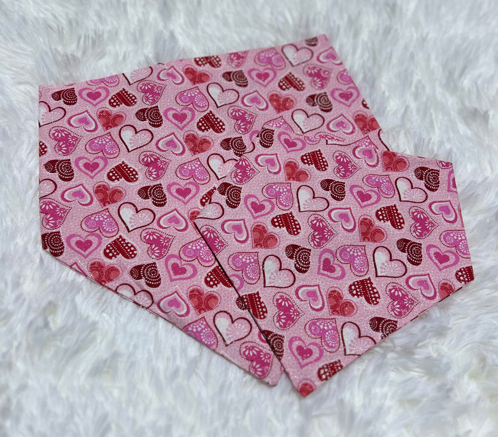 Pink Sparkle Valentine Scrunchie Pet Bandana