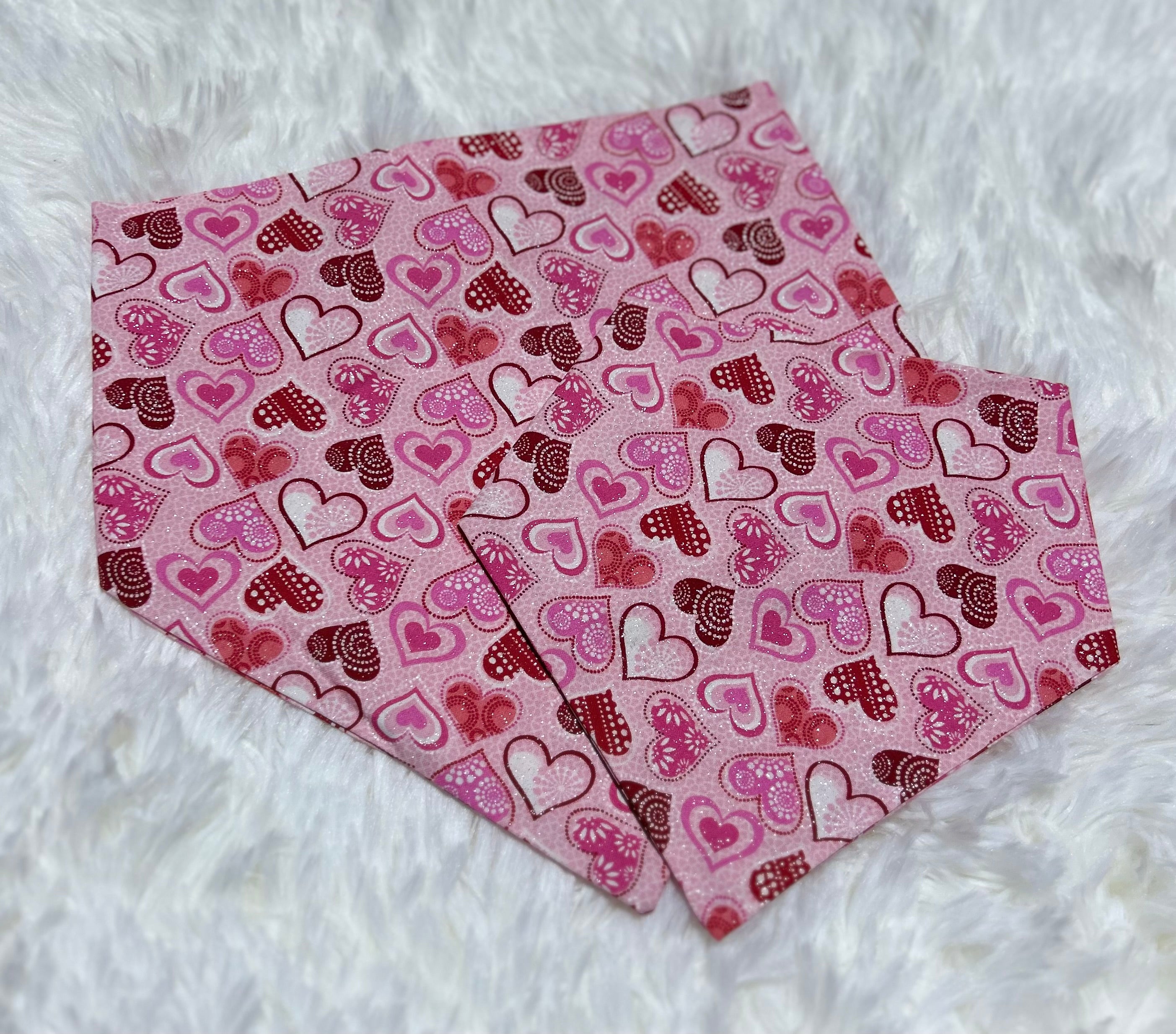 Pink Sparkle Valentine Scrunchie Pet Bandana