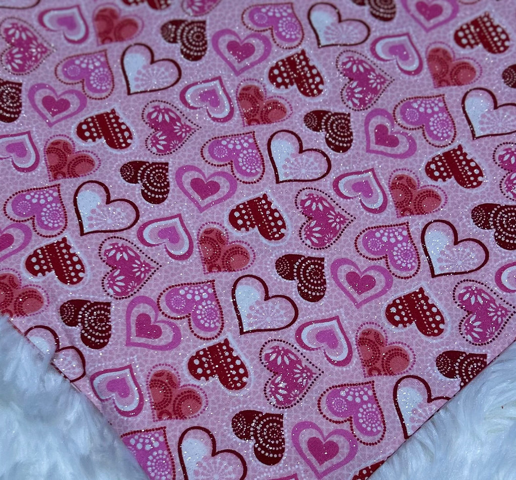 Pink Sparkle Valentine Scrunchie Pet Bandana