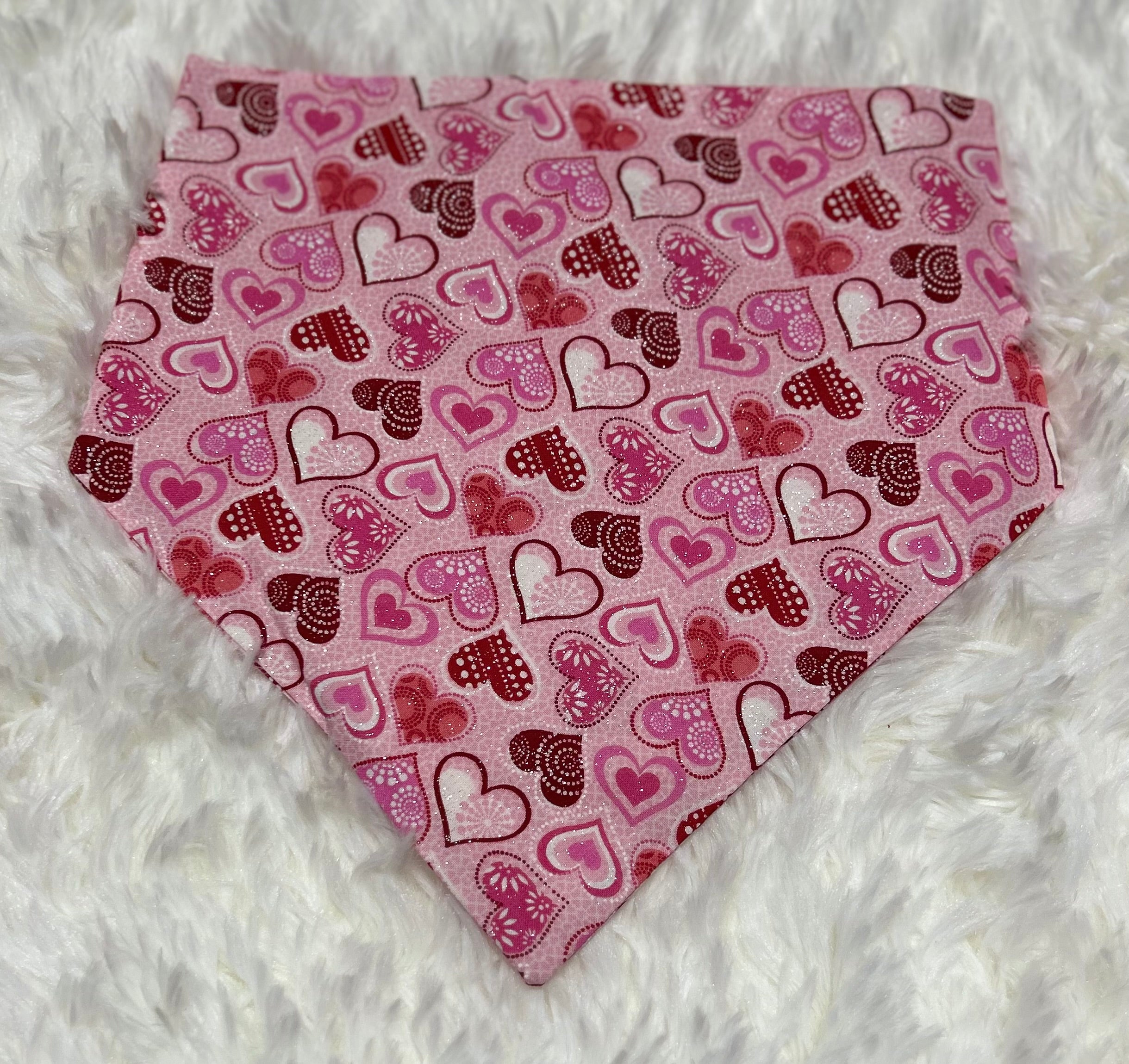 Pink Sparkle Valentine Scrunchie Pet Bandana
