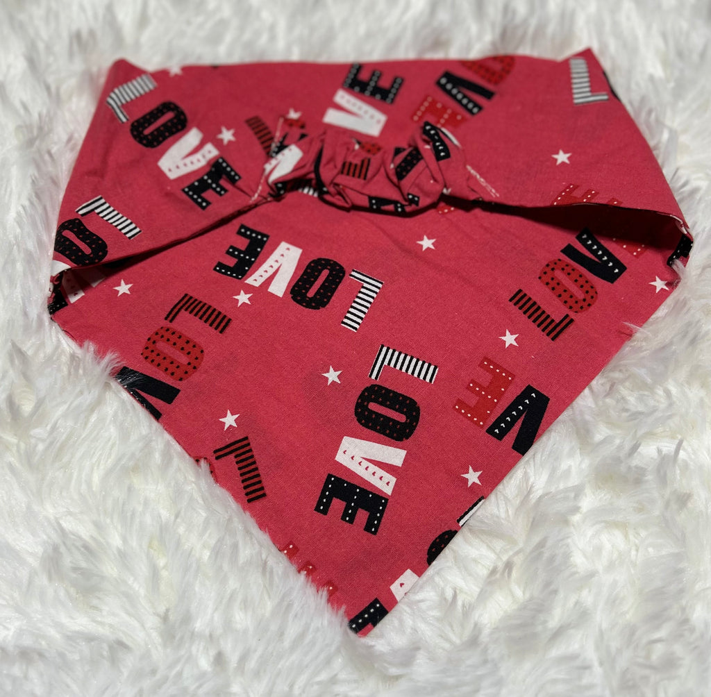 Love Valentine Scrunchie Pet Bandana
