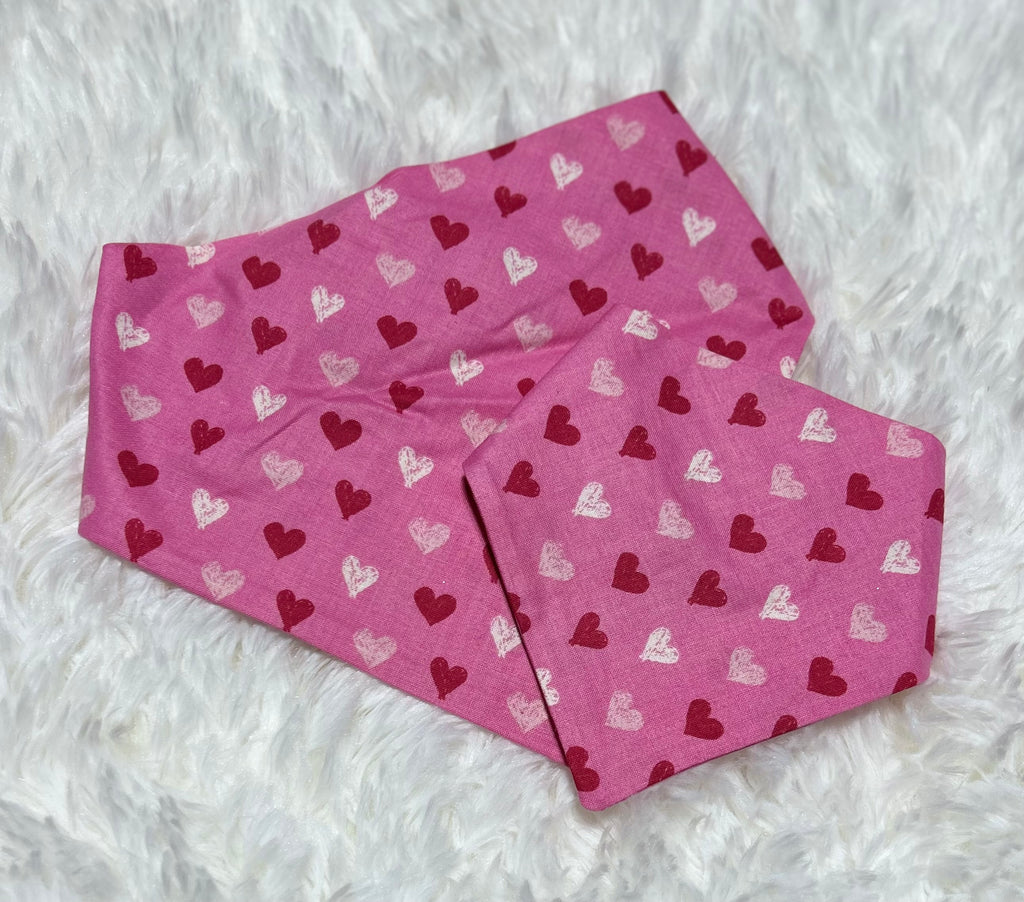 Pink with Hearts Valentine Scrunchie Pet Bandana