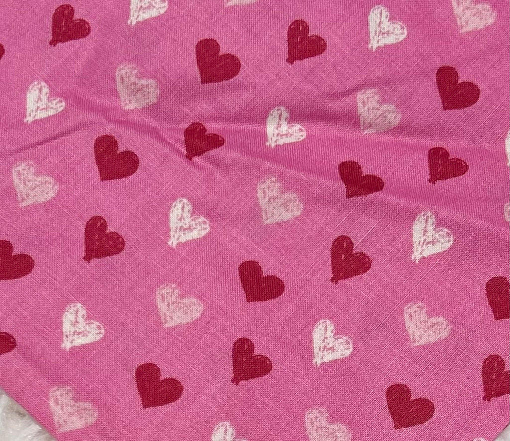 Pink with Hearts Valentine Scrunchie Pet Bandana