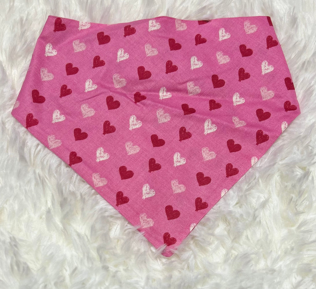 Pink with Hearts Valentine Scrunchie Pet Bandana