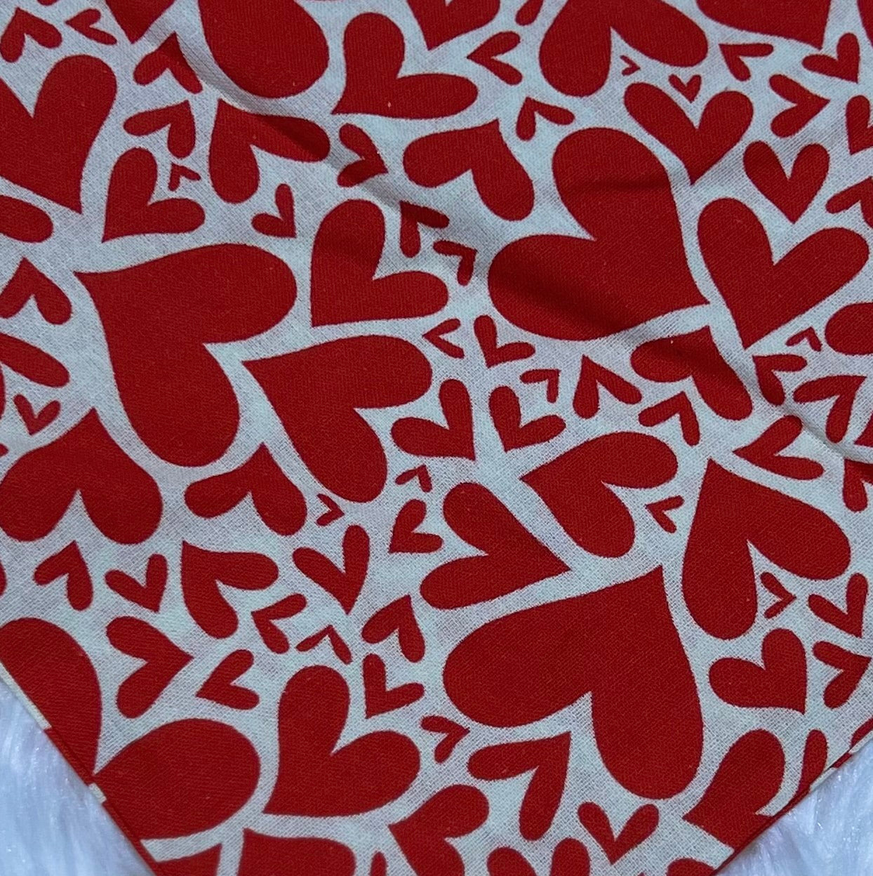 Red Heart Many Sizes Valentine Scrunchie Pet Bandana