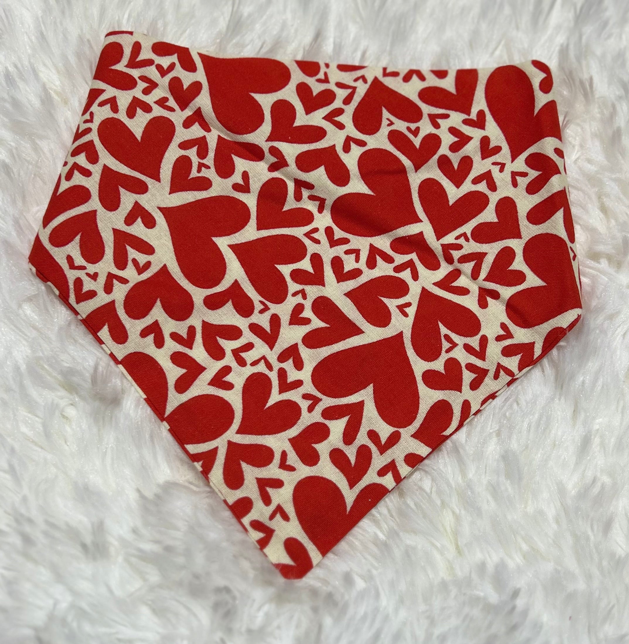 Red Heart Many Sizes Valentine Scrunchie Pet Bandana
