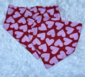 Red with Pink Hearts Valentine Scrunchie Pet Bandana