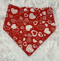 Red with Many Sizes Smaller Valentine Scrunchie Pet Bandana