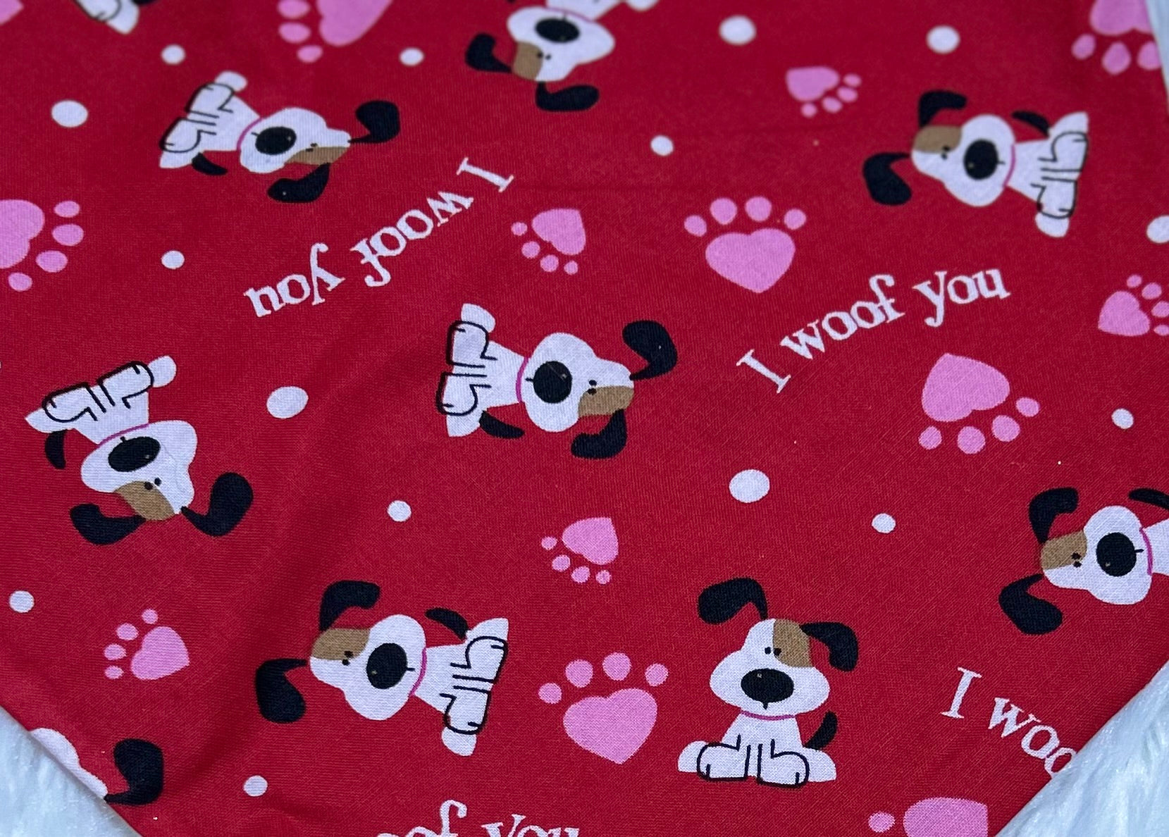 I Woof You Valentine Scrunchie Pet Bandana