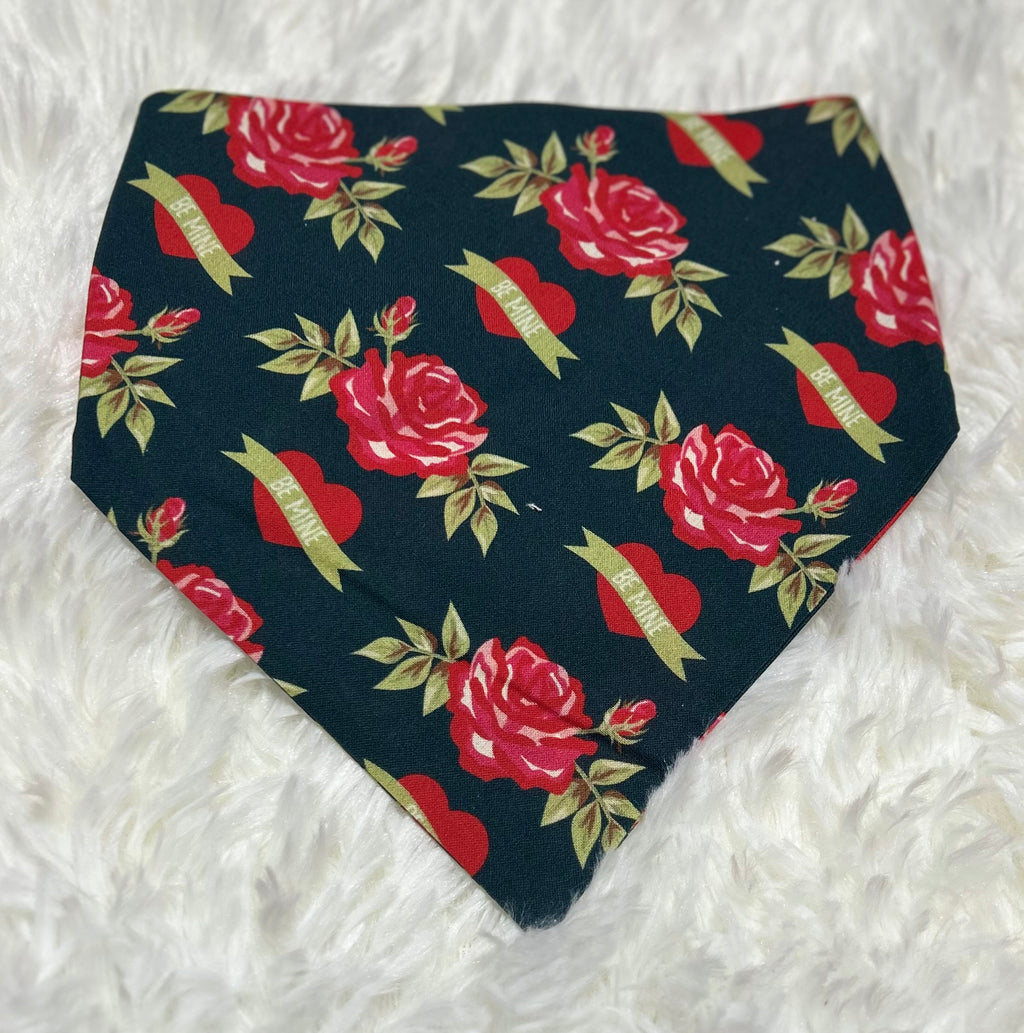 Navy with Roses Valentine Scrunchie Pet Bandana