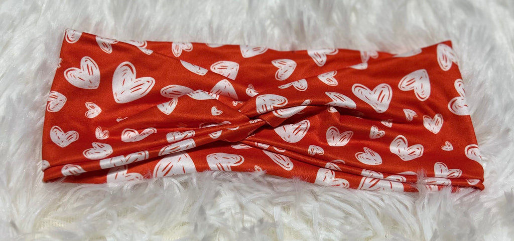 Red with Hearts Valentine Headband