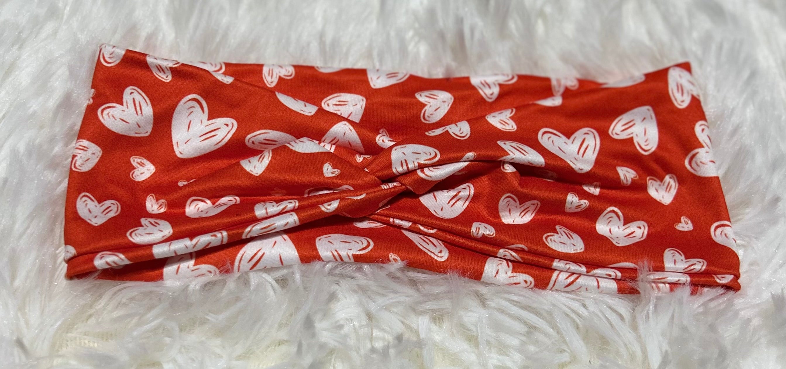 Red with Hearts Valentine Headband