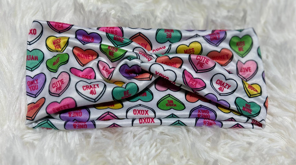 Conversation Heart with White Valentine Headband