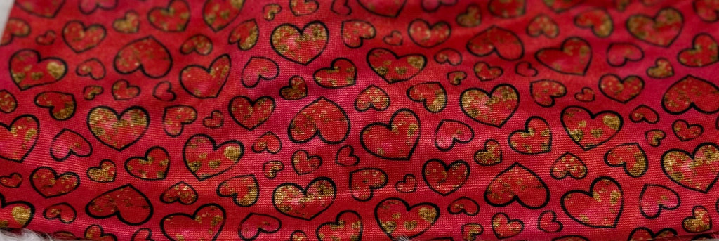 Red with Cheetah Hearts Valentine Headband