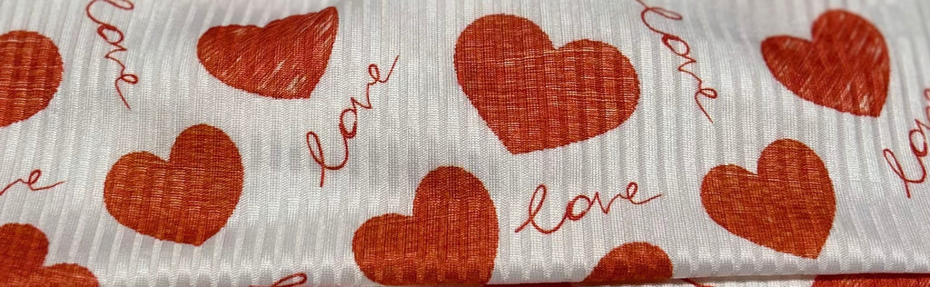 White with Love Hearts Valentine Headband
