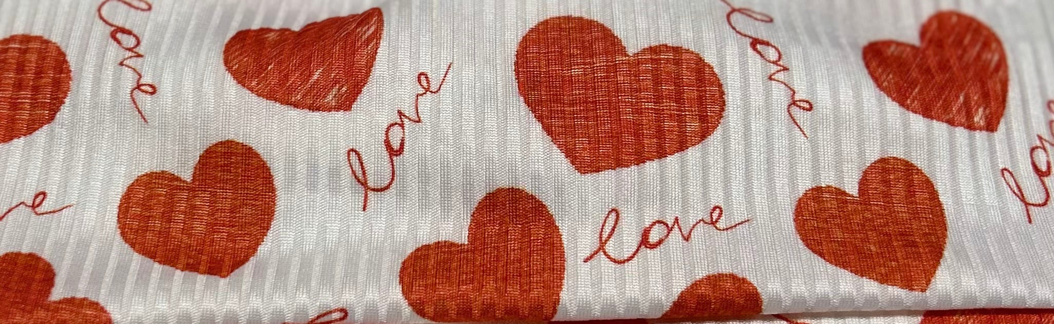White with Love Hearts Valentine Headband