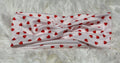 White with Tiny Red Hearts Valentine Headband