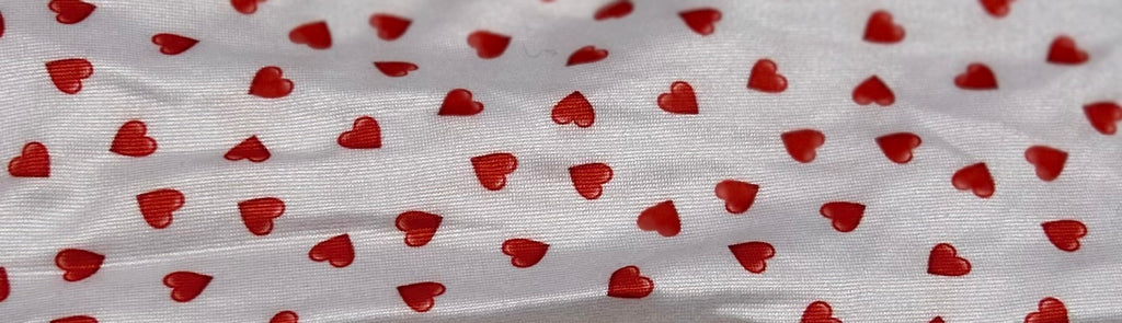 White with Tiny Red Hearts Valentine Headband