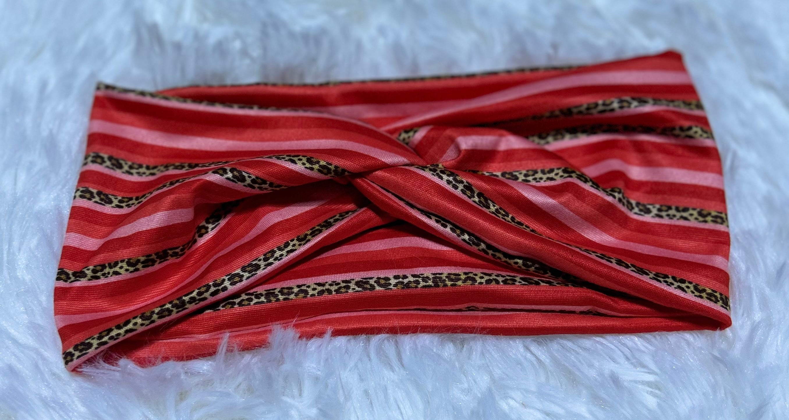 Red/Pink/Cheetah Striped Valentine Headband
