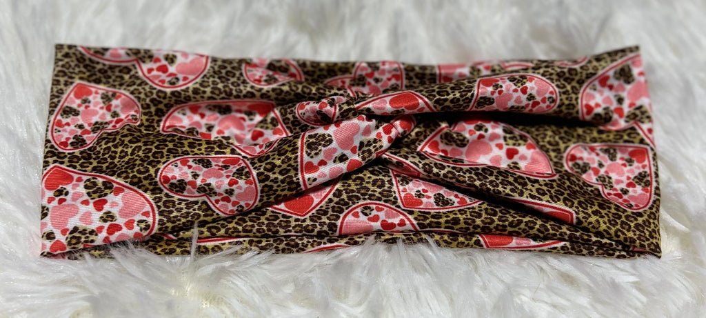Cheetah Hearts Valentine Headband