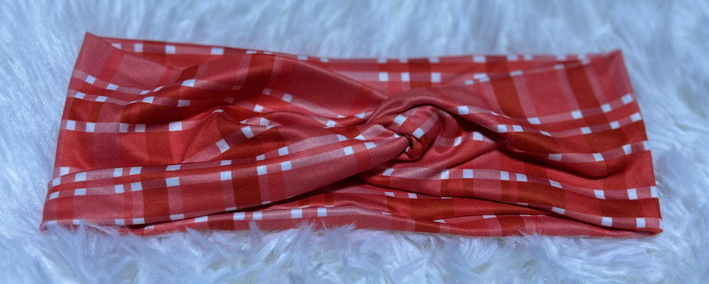 Red Plaid Valentine Headband