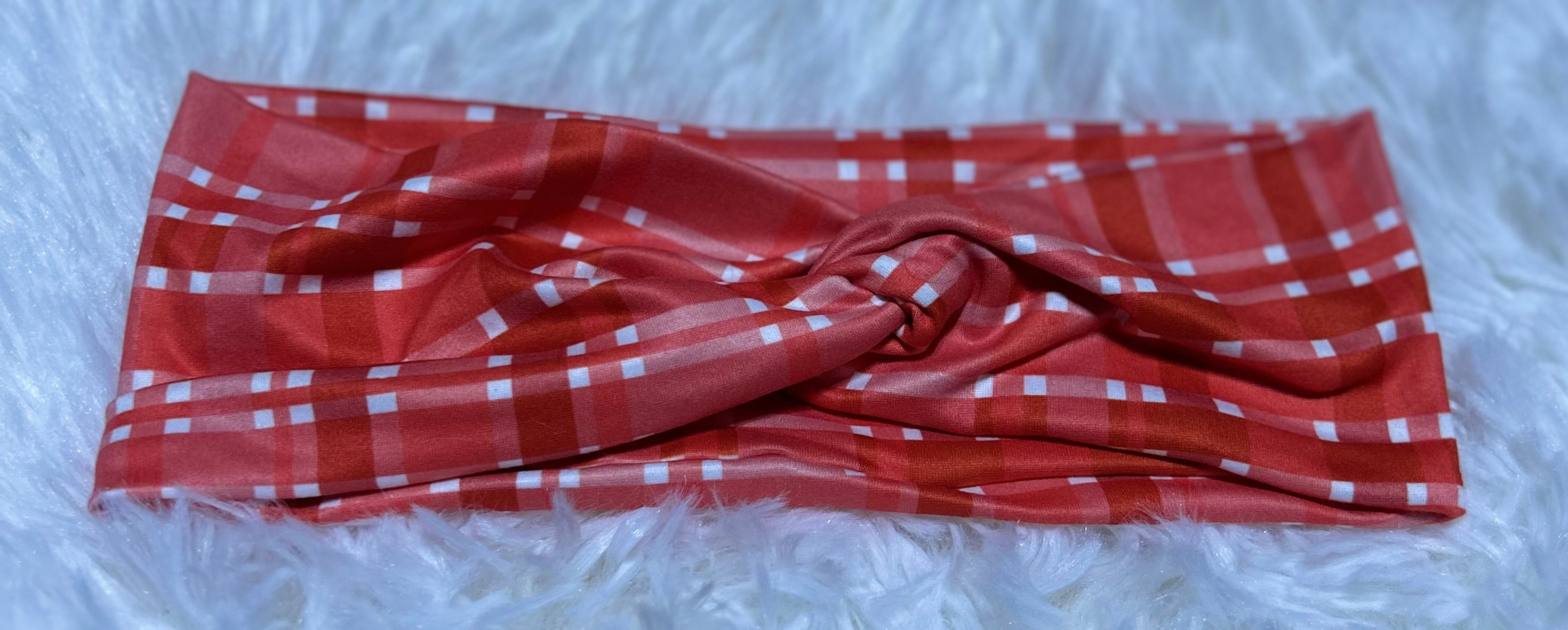 Red Plaid Valentine Headband
