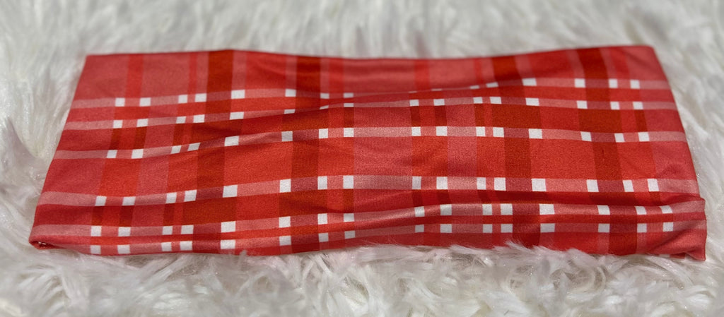Red Plaid Valentine Headband