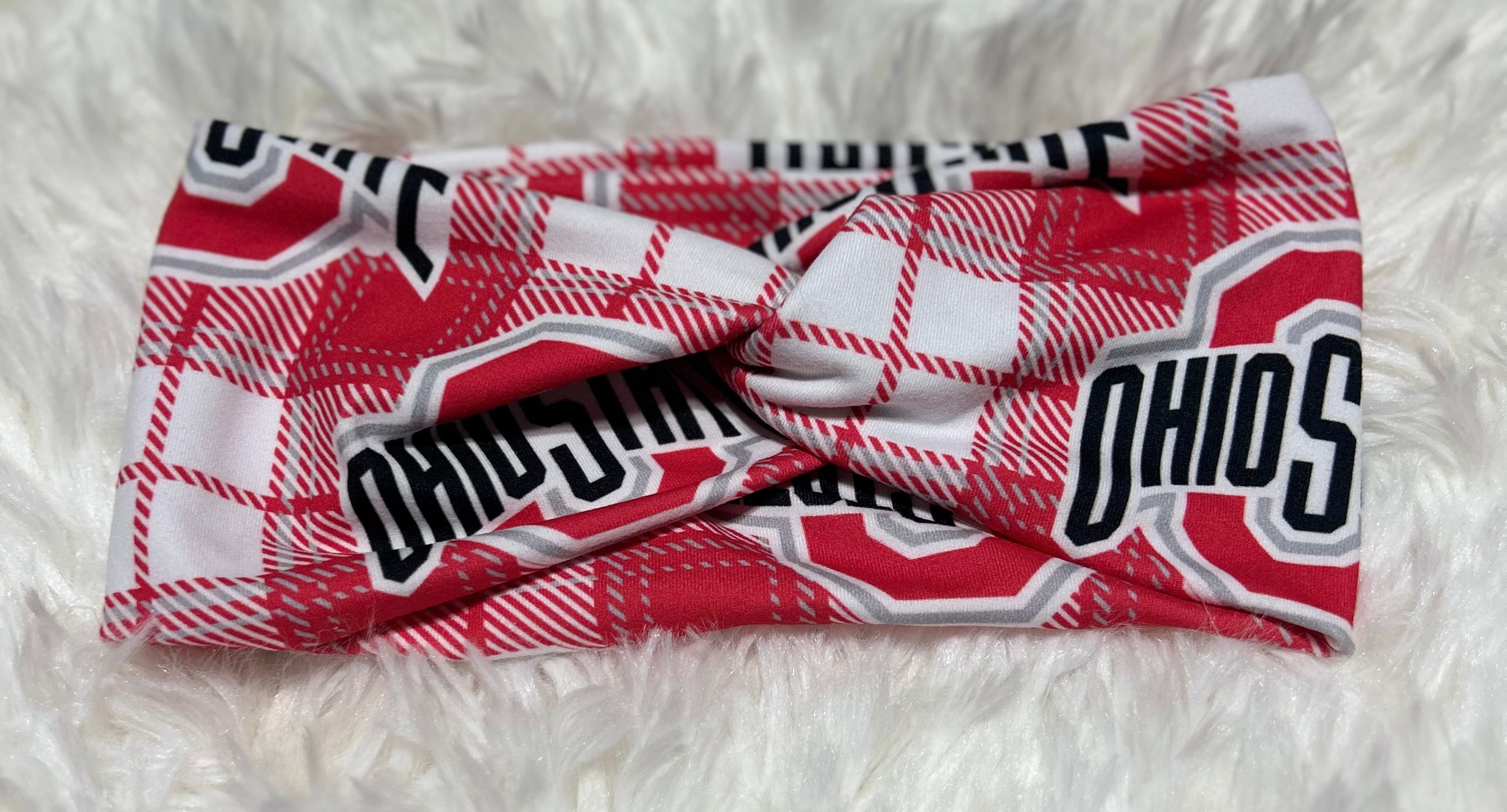 Plaid Ohio State Headband