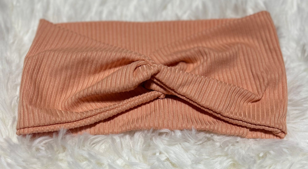 Peach 4x2 Rib Headband