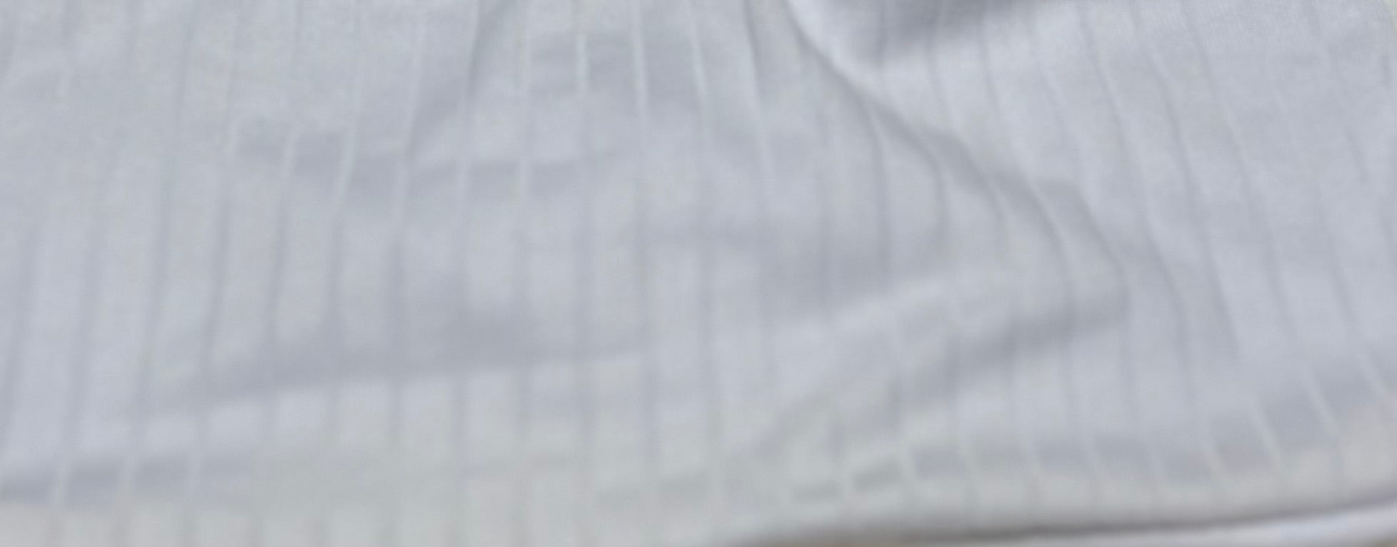 White 8x2 Rib Headband