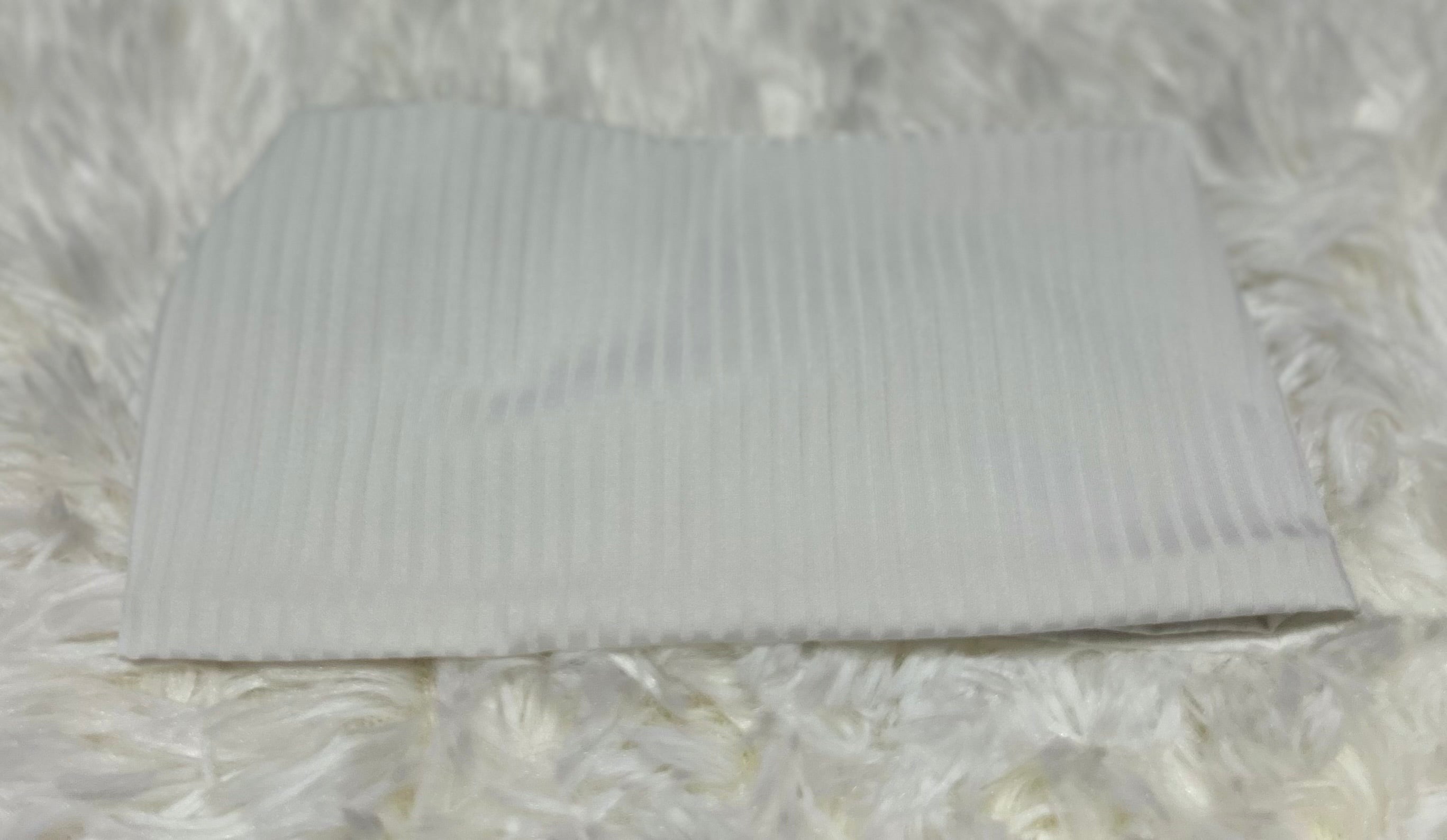 White 4x2 Rib Headband
