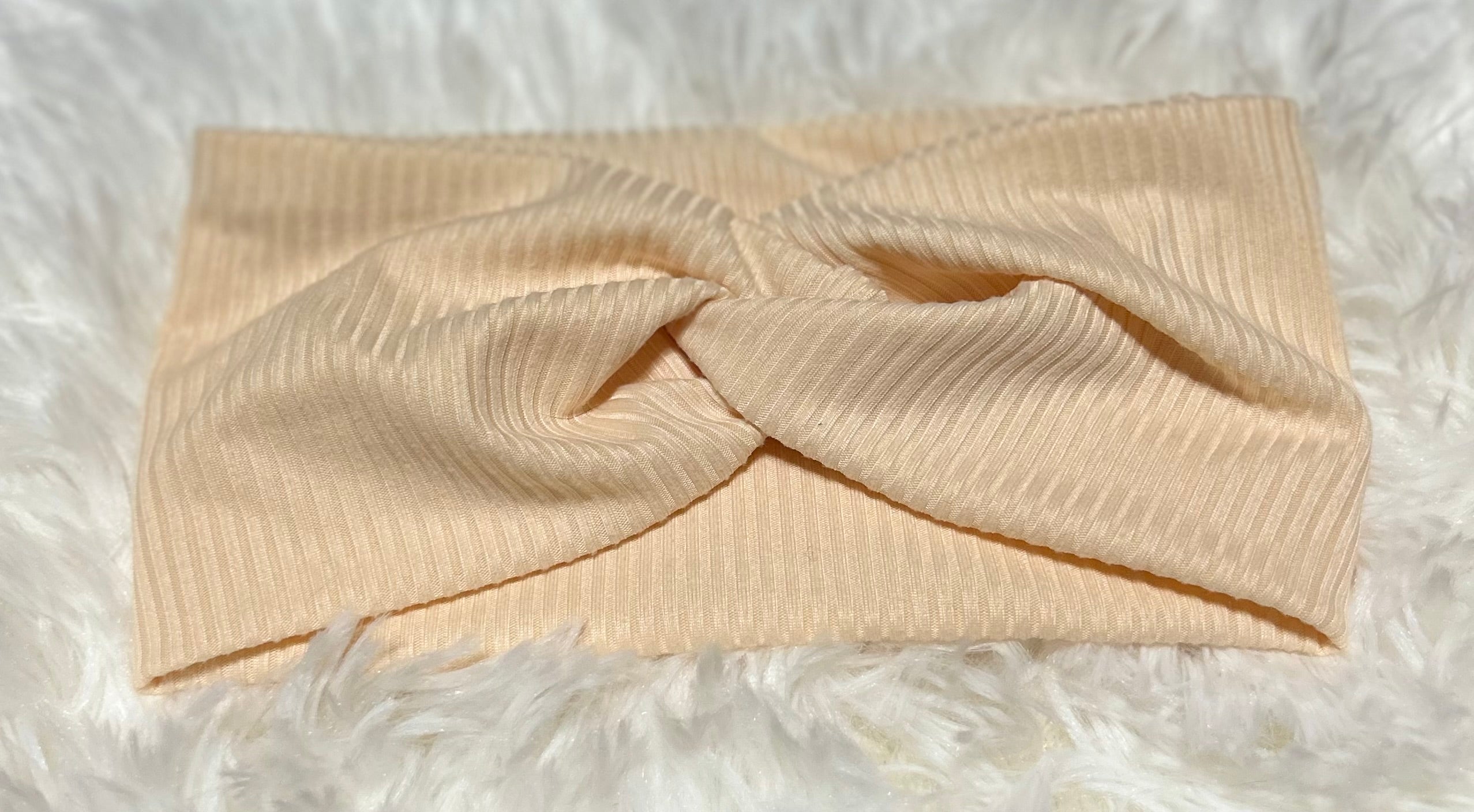 Light Peach 4x2 Rib Headband